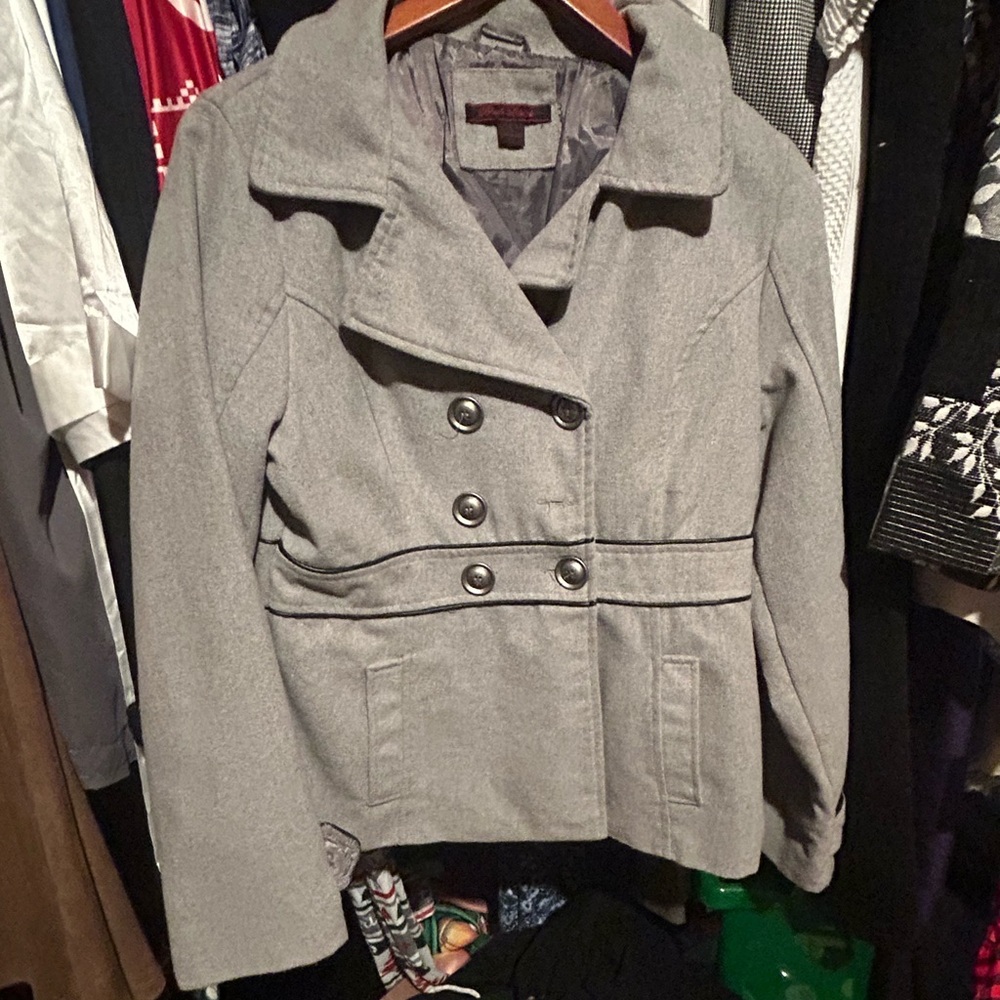 Lipstick Boutique Gray Double-Breasted Coat
